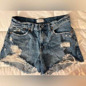 Abercrombie & Fitch Blue Distressed Jean Shorts